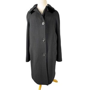 Anne Klein Overcoat Womens Size 12 Wool Blend Button Front